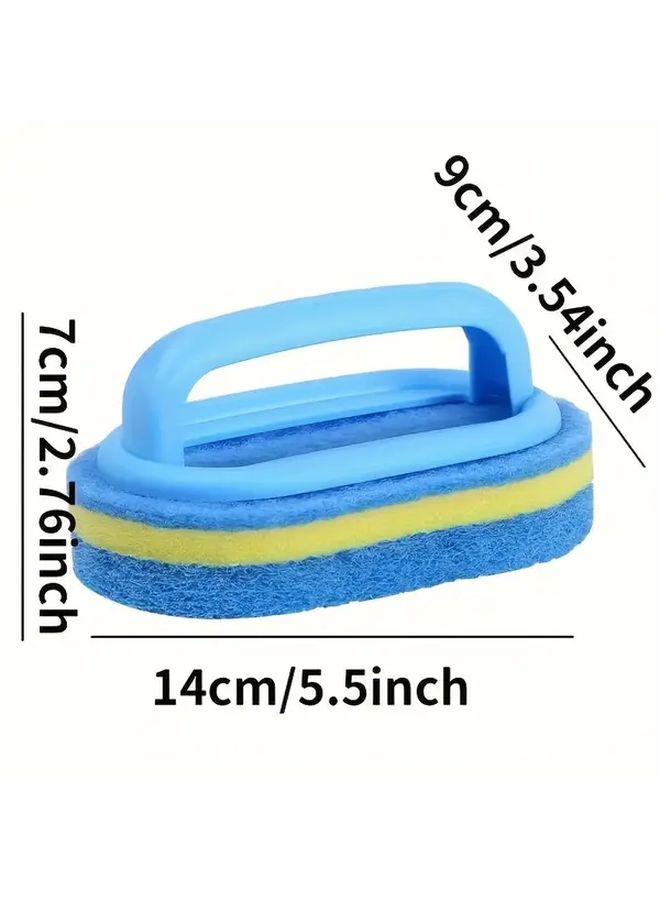 3 Layer Thickened Cleaning Brush With Handle 1pc Portable Design For Bathroom Bathtub Tile Kitchen Living Room Medium Hardness Dishwashing Sponge Pot Scrubber Powerful Stain Removal - Image 3