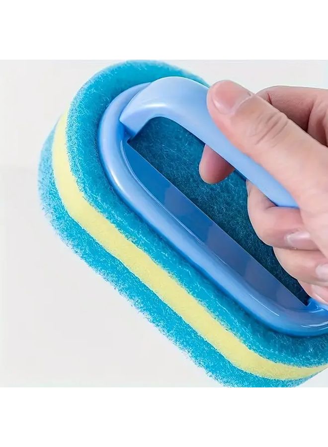 3 Layer Thickened Cleaning Brush With Handle 1pc Portable Design For Bathroom Bathtub Tile Kitchen Living Room Medium Hardness Dishwashing Sponge Pot Scrubber Powerful Stain Removal - Image 4