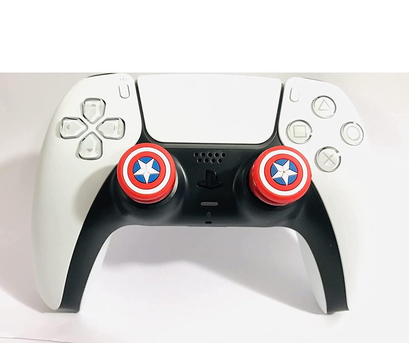 PSS FPS Thumbstick Extender for PS4 /PS5 Controller Caps Cover Silicone Analog Joystick Rubber Grip for PS5 PS4 Controller 2 PCS (Red/White) - Image 5