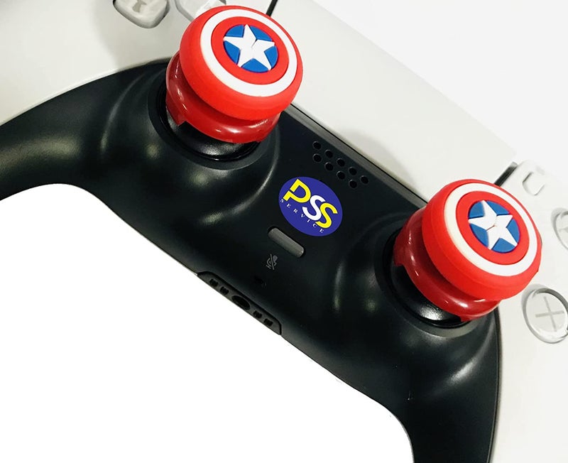 PSS FPS Thumbstick Extender for PS4 /PS5 Controller Caps Cover Silicone Analog Joystick Rubber Grip for PS5 PS4 Controller 2 PCS (Red/White) - Image 3
