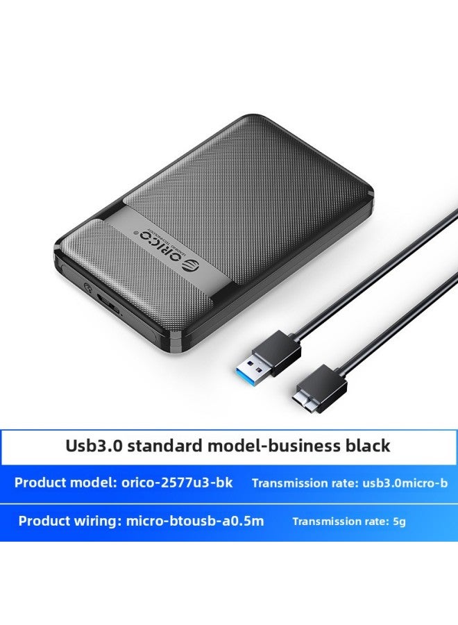 Orico 2577U3 Mobile Hard Disk Box 2.5 USB3.0SATA Solid State Mechanical Laptop External-Color:【USB3.0】 Business Black -5Gbps
