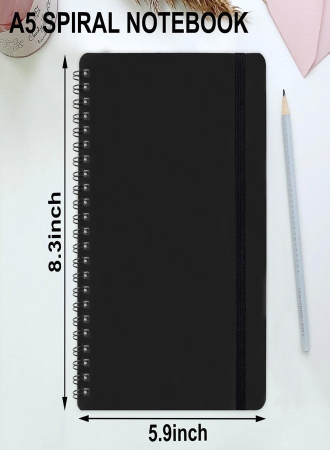 Utron Spiral Notebook For Women & Men, 2PCS Spiral Journal Notebooks, 5.9 x 8.3” College Ruled Notebook For Work Notes, Journal Writing, And Daily Life Entries (Black) - Image 2