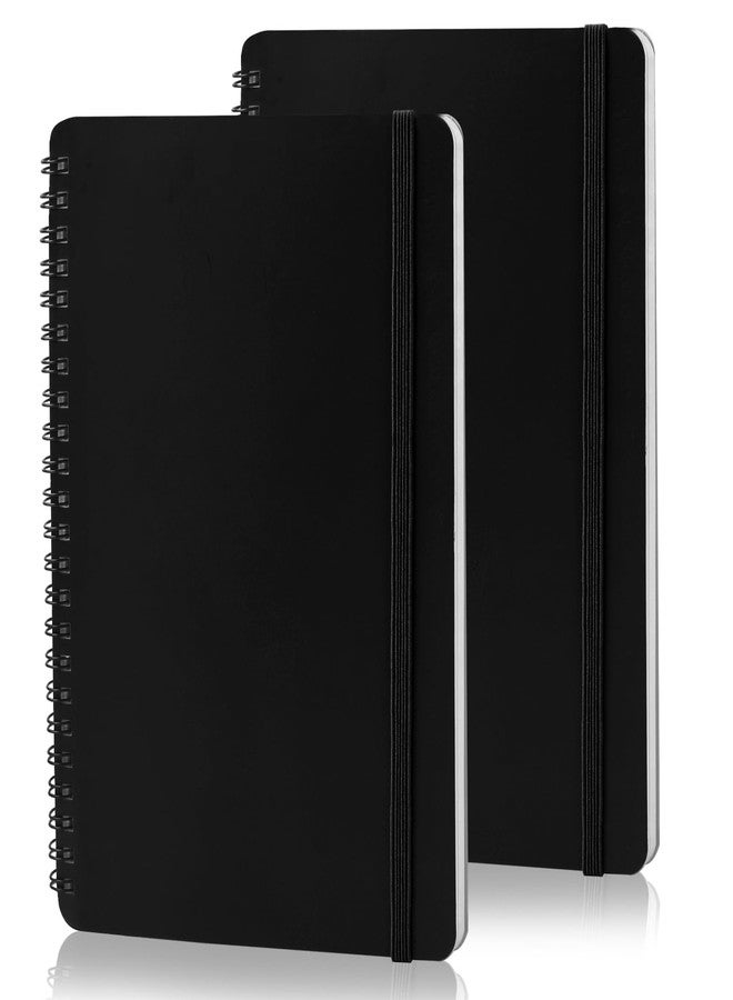 Utron Spiral Notebook For Women & Men, 2PCS Spiral Journal Notebooks, 5.9 x 8.3” College Ruled Notebook For Work Notes, Journal Writing, And Daily Life Entries (Black) - Image 1