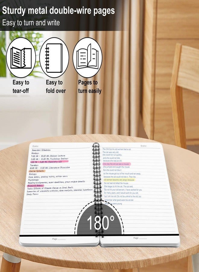 Utron Spiral Notebook For Women & Men, 2PCS Spiral Journal Notebooks, 5.9 x 8.3” College Ruled Notebook For Work Notes, Journal Writing, And Daily Life Entries (Black) - Image 5