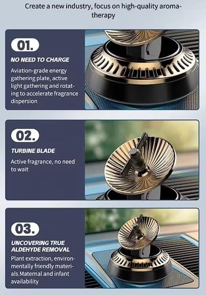YOURKARTS.COM Solar Car Perfume Satellite Design | Solar Rotating Car Air Freshener with Long-Lasting Aromatherapy | Dashboard Fragrance Diffuser, No Charging Needed, Stylish Car Interior Decor - Image 4