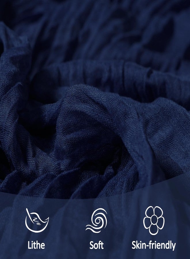 Heneger 6 Pack Navy Blue Cheesecloth Table Runner 10Ft Gauze Cheese Cloth Table Runner 35x120 Inch Boho Sheer Rustic Fabric Runner for Party Bridal Baby Shower Wedding Table Decoration - Image 5