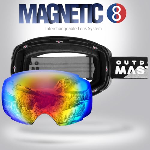 OutdoorMaster Ski Goggles PRO - Frameless, Interchangeable Lens 100% UV400 Protection Snow Goggles for Men & Women (VLT 15% Colourful Lens Free Protective Case) - Image 2