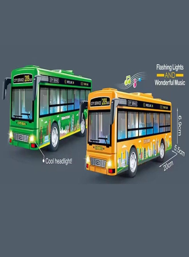 DEOXY Diecast Alloy Plastic School inertial Bus Toy for Kids Simulation Light Music Open Door Collection Friction Bus Toys for Boy Kids (Yellow, Oange 2 Colour - Color Sent as Per Stock) - Image 5