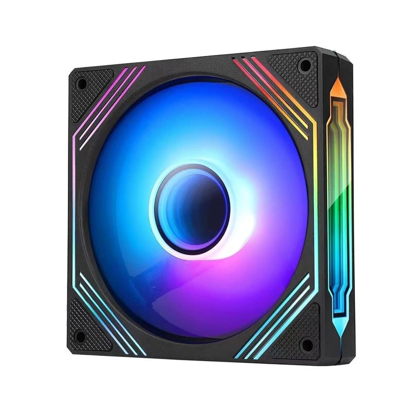 140 مم مروحة كمبيوتر مع تدفق هواء عكسي ARGB 1500 دورة في الدقيقة 5 فولت 3 دبوس RGB قابلة للعنونة باللون الأسود - Image 1