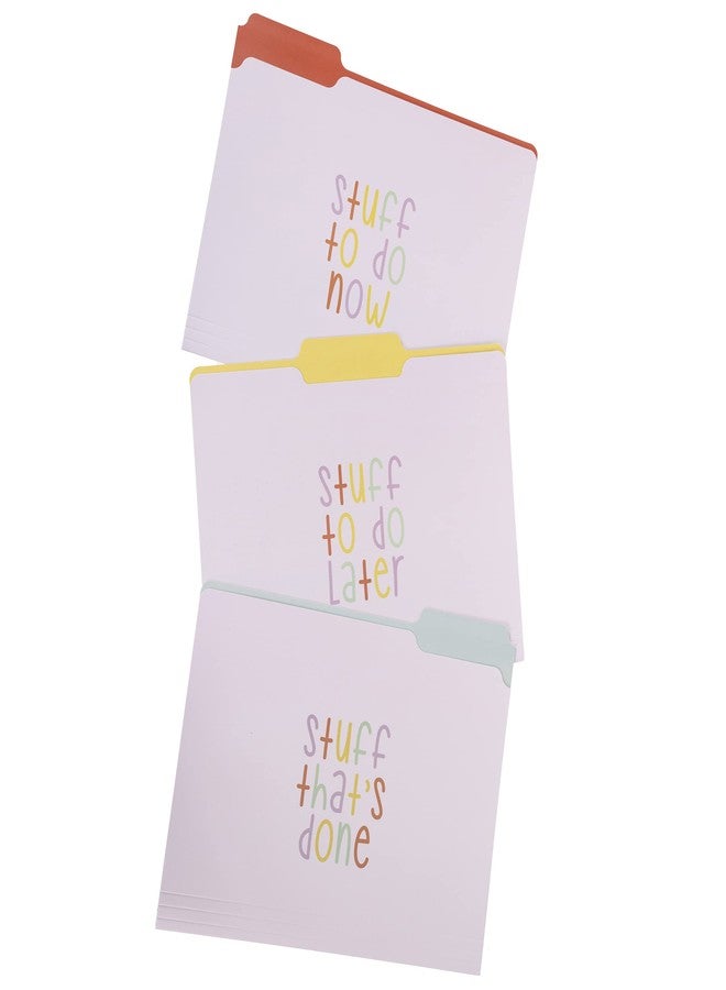 Graphique Designer “Trying My Best” File Folders | Set of 9 (3 Designs) | Letter Size Organizers | Decorative Office Supplies | Durable Coated Cardstock | 1/3-Cut Tabs - Image 2