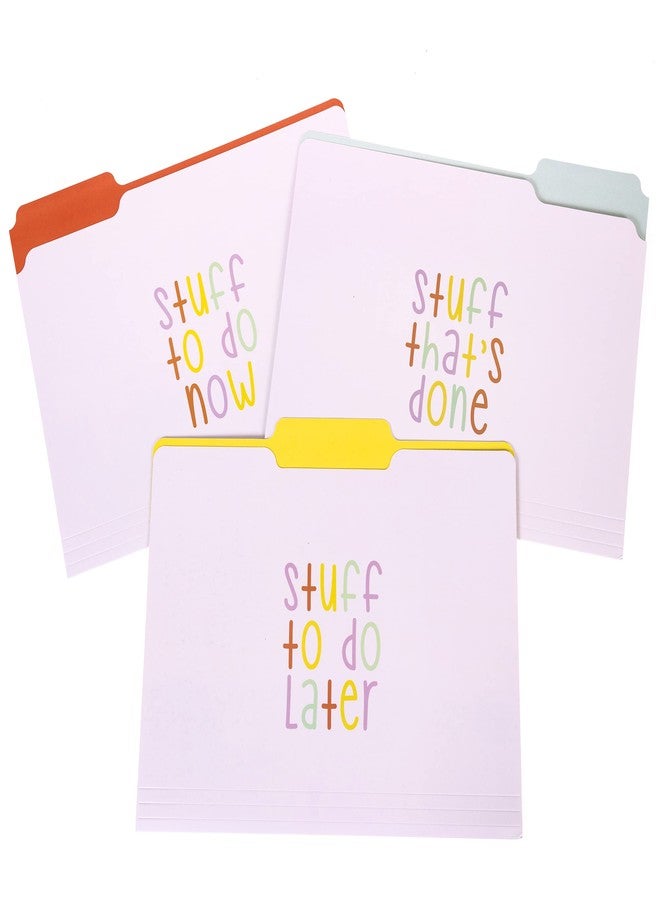 Graphique Designer “Trying My Best” File Folders | Set of 9 (3 Designs) | Letter Size Organizers | Decorative Office Supplies | Durable Coated Cardstock | 1/3-Cut Tabs - Image 1
