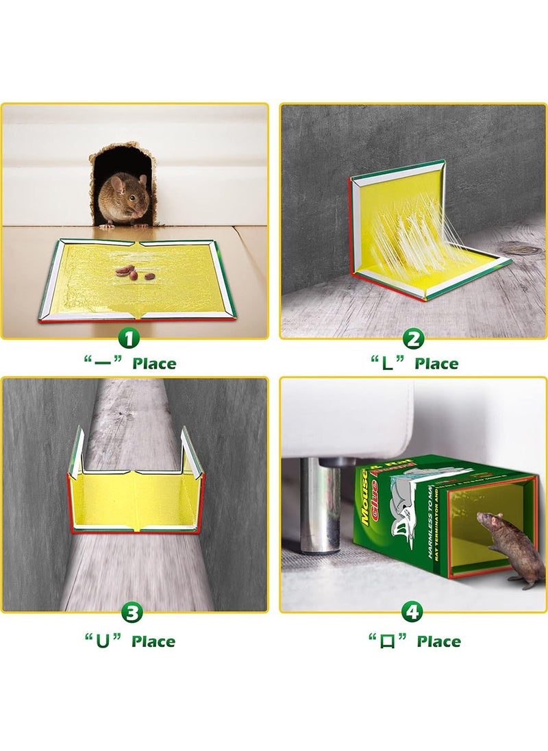 YOUGE - 6-Pack Mouse Rat Glue Trap, Strongly Adhesive Sticky Glue Traps for Mice, Mouse Sticky Traps, Mouse Glue Traps, Sticky Rat Traps Indoor and Outdoor - Image 1