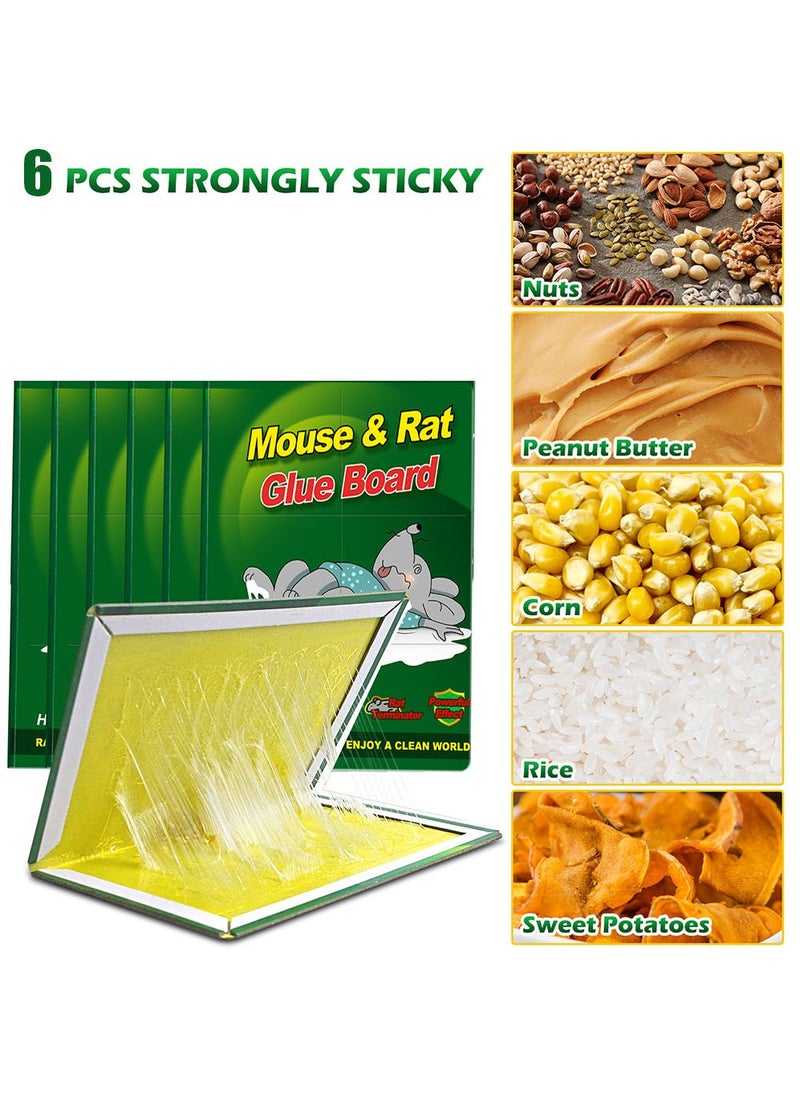 YOUGE - 6-Pack Mouse Rat Glue Trap, Strongly Adhesive Sticky Glue Traps for Mice, Mouse Sticky Traps, Mouse Glue Traps, Sticky Rat Traps Indoor and Outdoor - Image 1