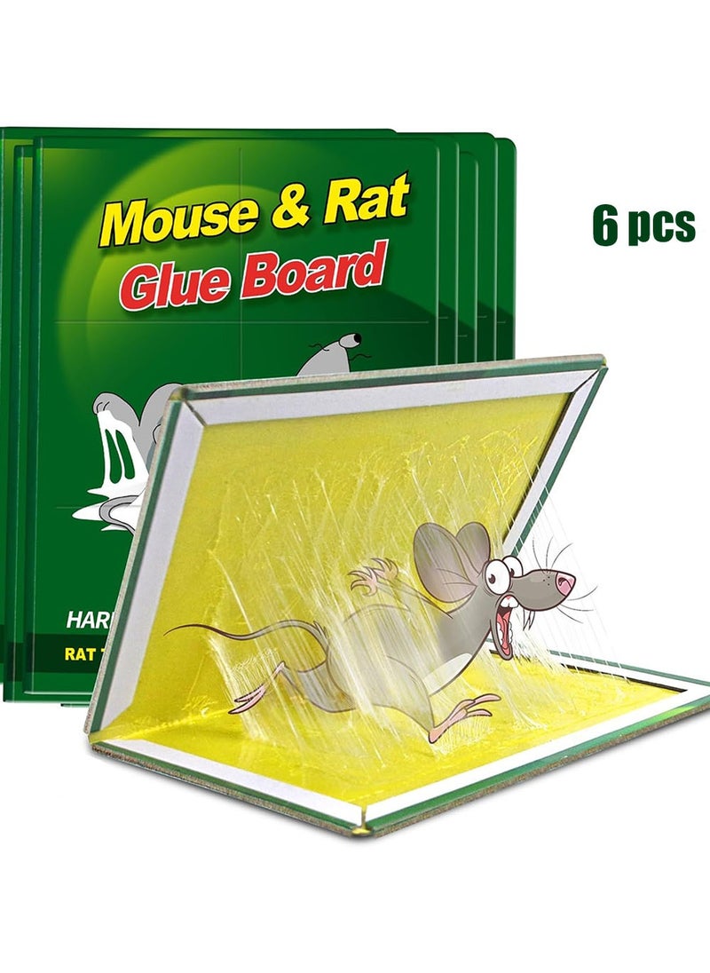 YOUGE - 6-Pack Mouse Rat Glue Trap, Strongly Adhesive Sticky Glue Traps for Mice, Mouse Sticky Traps, Mouse Glue Traps, Sticky Rat Traps Indoor and Outdoor - Image 1