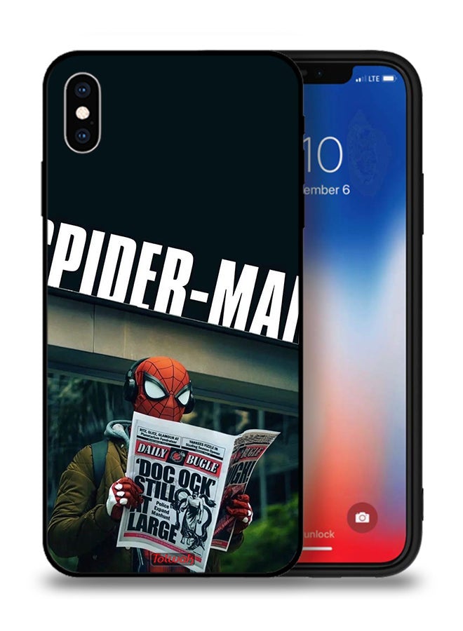 Tolwak Apple iPhone XS Max Protective Case Spiderman Reading Newspaper - Image 1