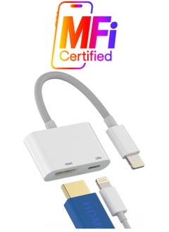 ELTRAZONE Lightning to Hdmi Adapter for TV Compatible for iPhone 12 13 Pro Max Splitter Digital AV Female Port Converter and Charging Connector Cord Projector Monitor Sync Screen Ipad Mini Apple Charger Charge  - Image 1
