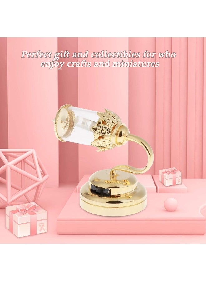 2pcs Dollhouse Miniature Clear Lampshade LED Light Wall Lamp Model for 1:12 Gold - Image 3