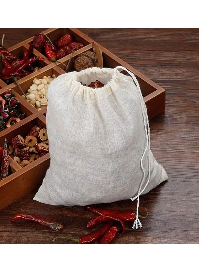 Filter Bag, Cheesecloth Bags Reusable, 10 Pieces Cheese Cloths for Straining, Cotton Muslin Bags Unbleached for Herbs Tea Coffee Cooking Brewing Straining (8 x 12 Inch) - Image 2