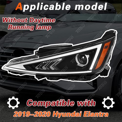TODO Headlight Assembly Compatible with 2019 2020 Hyundai Elantra HY2502233 92101F3500 Driver Left Side - Image 2