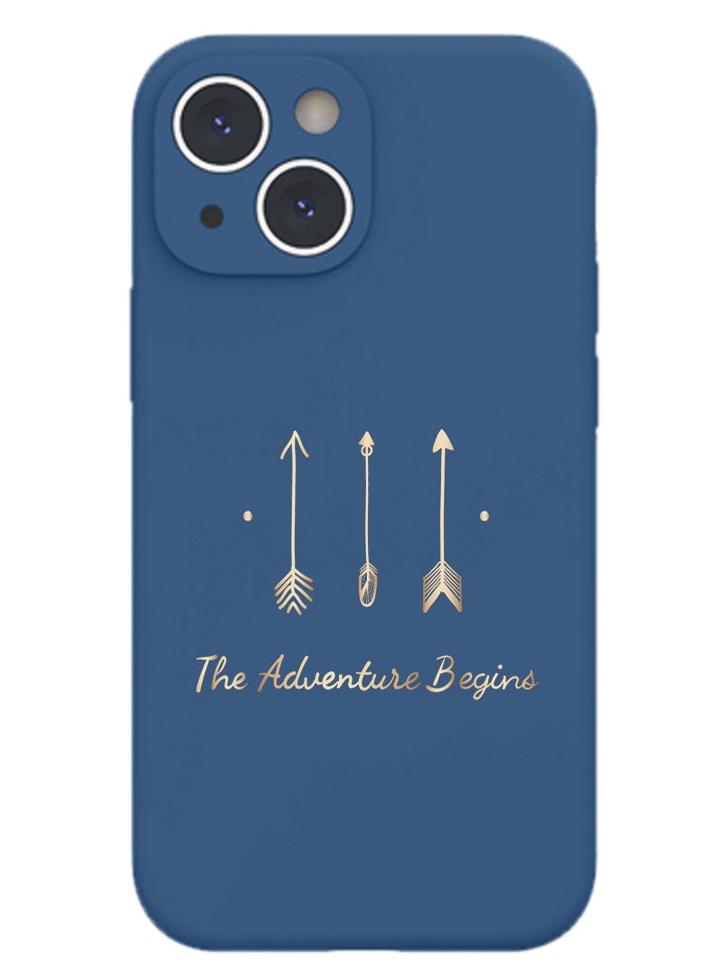 Theodor Protective Slim Fit Case Liquid Silicone Cover with Full Body Protection Anti-Scratch Shockproof Case For iPhone 13 Blue  - The beatles copy - Image 1