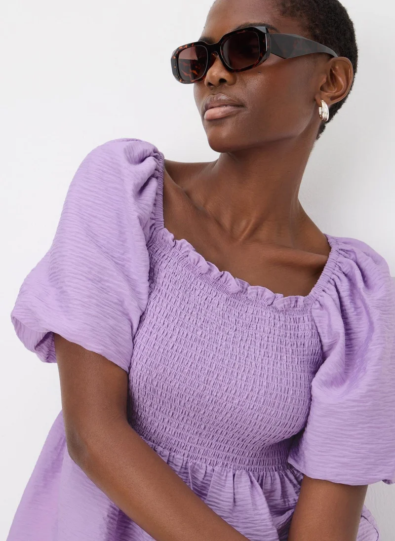 Matalan Lilac Shirred Blouse Top