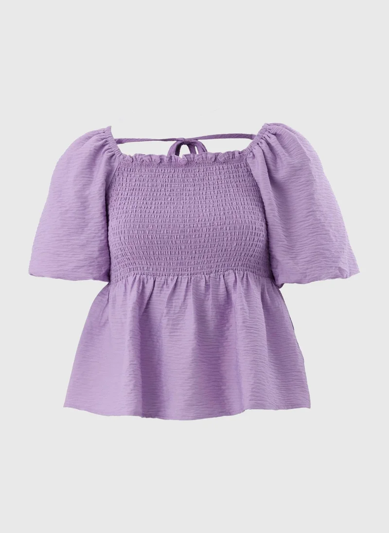 Matalan Lilac Shirred Blouse Top