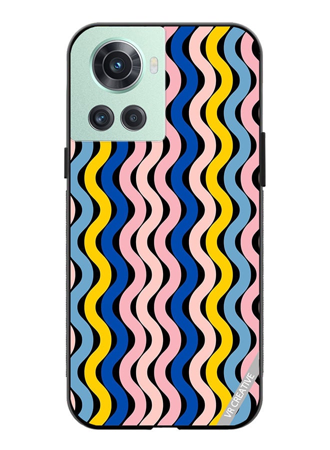 VR CREATIVE Protective Case Cover For OnePlus 10R Retro Vintage Waves Groove Design Multicolour - Image 1