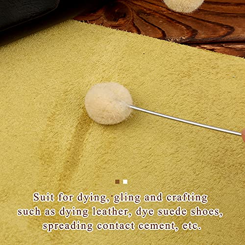 BUTUZE 100 Pcs Wool Daubers Ball Brush Leather Dye Tool with Metal Handle Wool Daubers for Leather Dyes for DIY Crafts Projects - Image 5