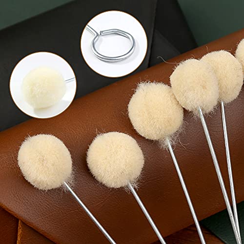 BUTUZE 100 Pcs Wool Daubers Ball Brush Leather Dye Tool with Metal Handle Wool Daubers for Leather Dyes for DIY Crafts Projects - Image 4