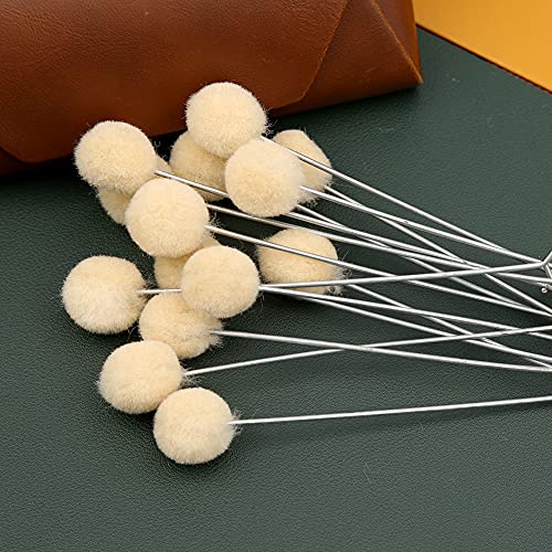 BUTUZE 100 Pcs Wool Daubers Ball Brush Leather Dye Tool with Metal Handle Wool Daubers for Leather Dyes for DIY Crafts Projects - Image 3