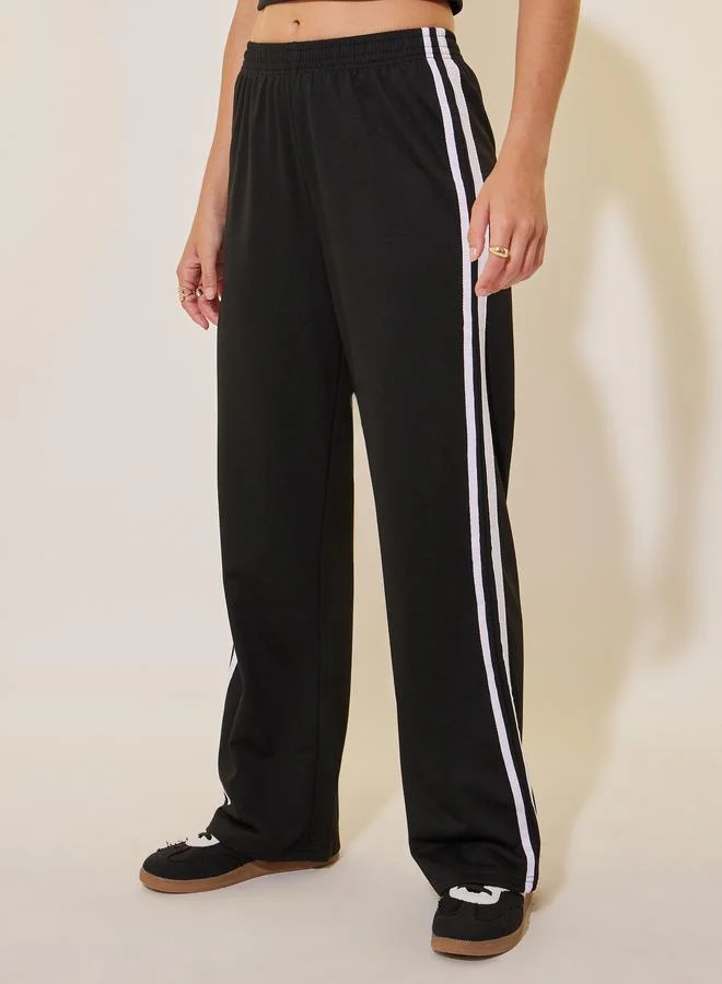 Take Two Take Two Solid Side Wide Leg Pants