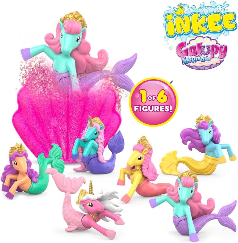Inkee Bath Bomb with Surprise Galupy Mermaid - Vegan, Dermatologist Approved with Almond Oil & Cotton Candy Aroma for Kids - Image 3