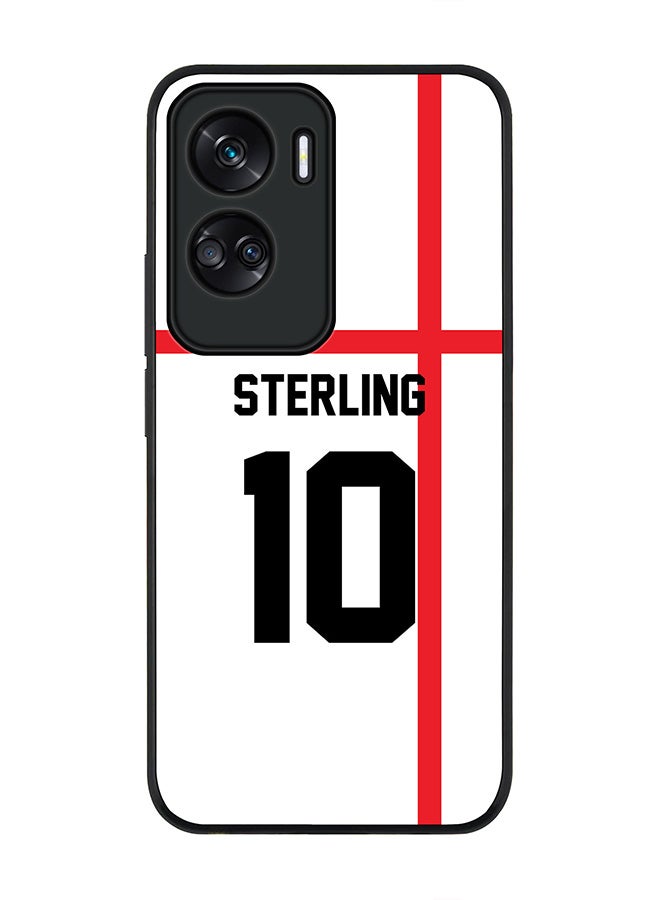 Stylizedd Rugged Black edge case for Honor 90 Lite  5G  Honor X50i 5G, Slim fit Soft Case Flexible Rubber Edges Anti Drop TPU Gel Thin Cover -  Football Team - England, Player Name - Sterling - Image 1