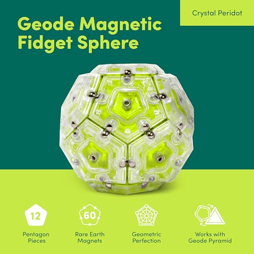 Speks Geode Magnetic Fidget Toy Sensory Desk Toy for Adults Teens 14 Stress Relief Gift Sphere Peridot - Image 5