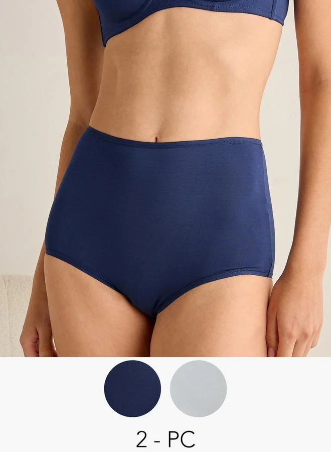 سبلاش فيڤ سروال داخلي سادة بخصر مرتفع - قطعتان