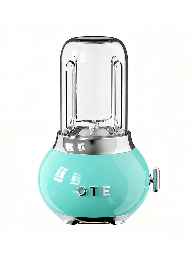 Blenders for Kitchen, Blender for Shakes and Smoothie with 400ml High Boron Glass Container, BPA Free, 20000r/m, Removable Blade Personal Portable Blender,Mint green