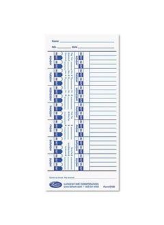 Time E100 Time Card For Lathem Models 900E/1000E/1500E/5000E, White, 100/Pack