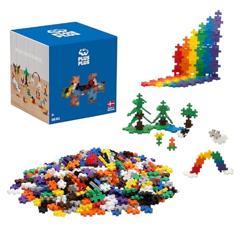 Plus-Plus PLUS PLUS - Open Play Set - 600 Piece - Basic Color Mix, Construction Building Stem Toy, Interlocking Mini Puzzle Blocks for Kids - Image 1