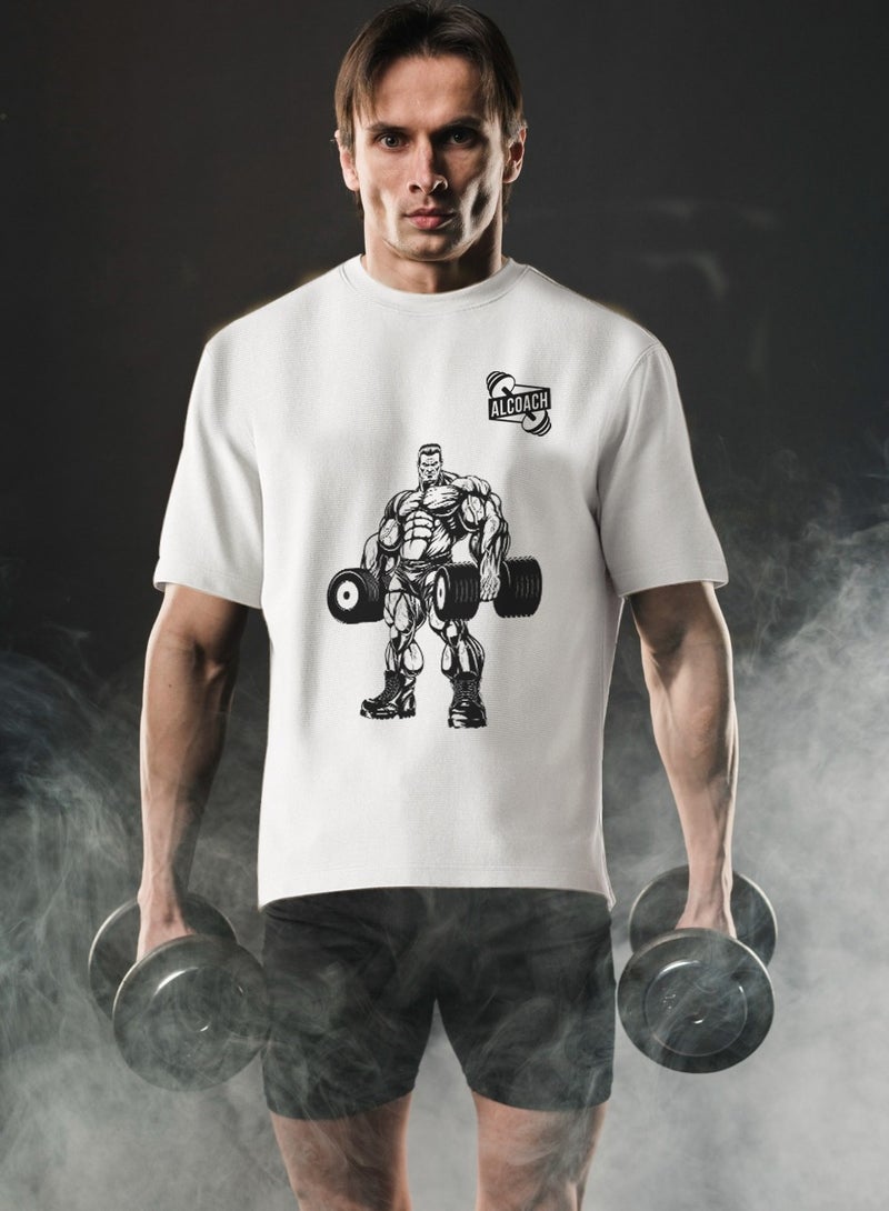 ALCOACH Bodybuilding - Men's Sports T-Shirt Made of Pure Cotton, Designed for Comfort and Style, Perfect for All Bodybuilding and Sports Activities - Image 4
