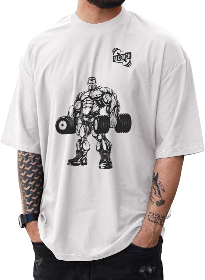 ALCOACH Bodybuilding - Men's Sports T-Shirt Made of Pure Cotton, Designed for Comfort and Style, Perfect for All Bodybuilding and Sports Activities - Image 1
