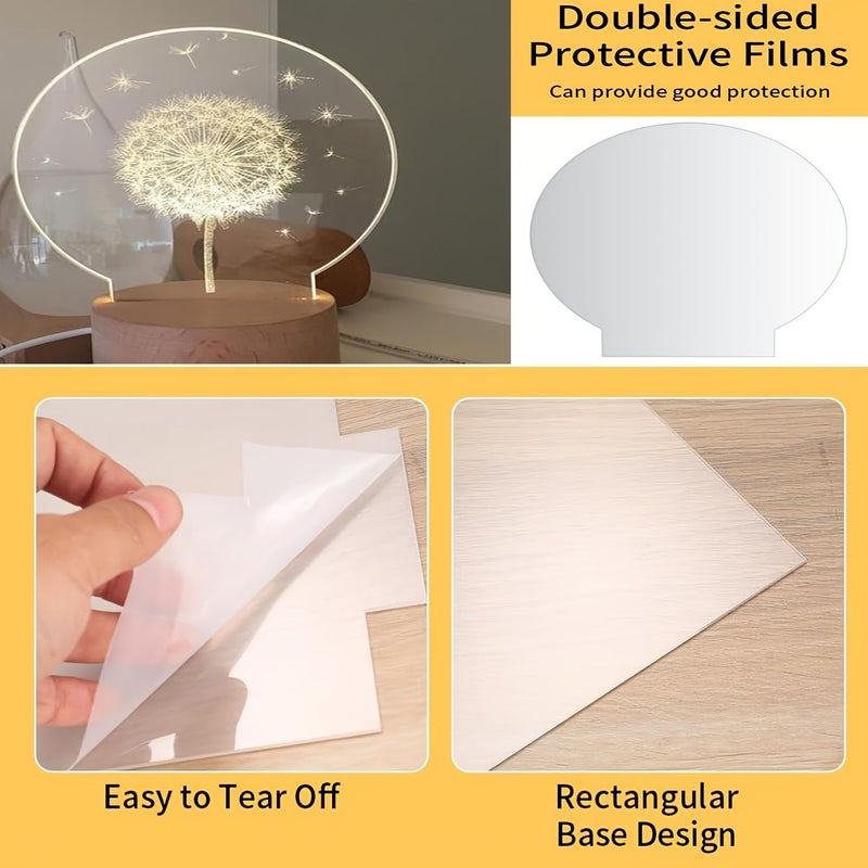 8 Pieces Transparent Acrylic Sheet Set Square And Circle - Image 5