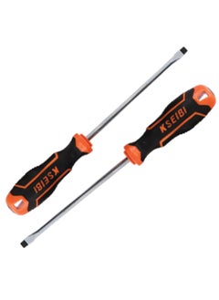 KSEIBI Slotted Screwdrivers with Rubber Handle, Magnetic Tip, 5" Long Cross-head Screwdriver for a Wide Variety of Projects and Repairs in Domestic Appliances, Furniture, Automotive, and Factory.  - Image 1