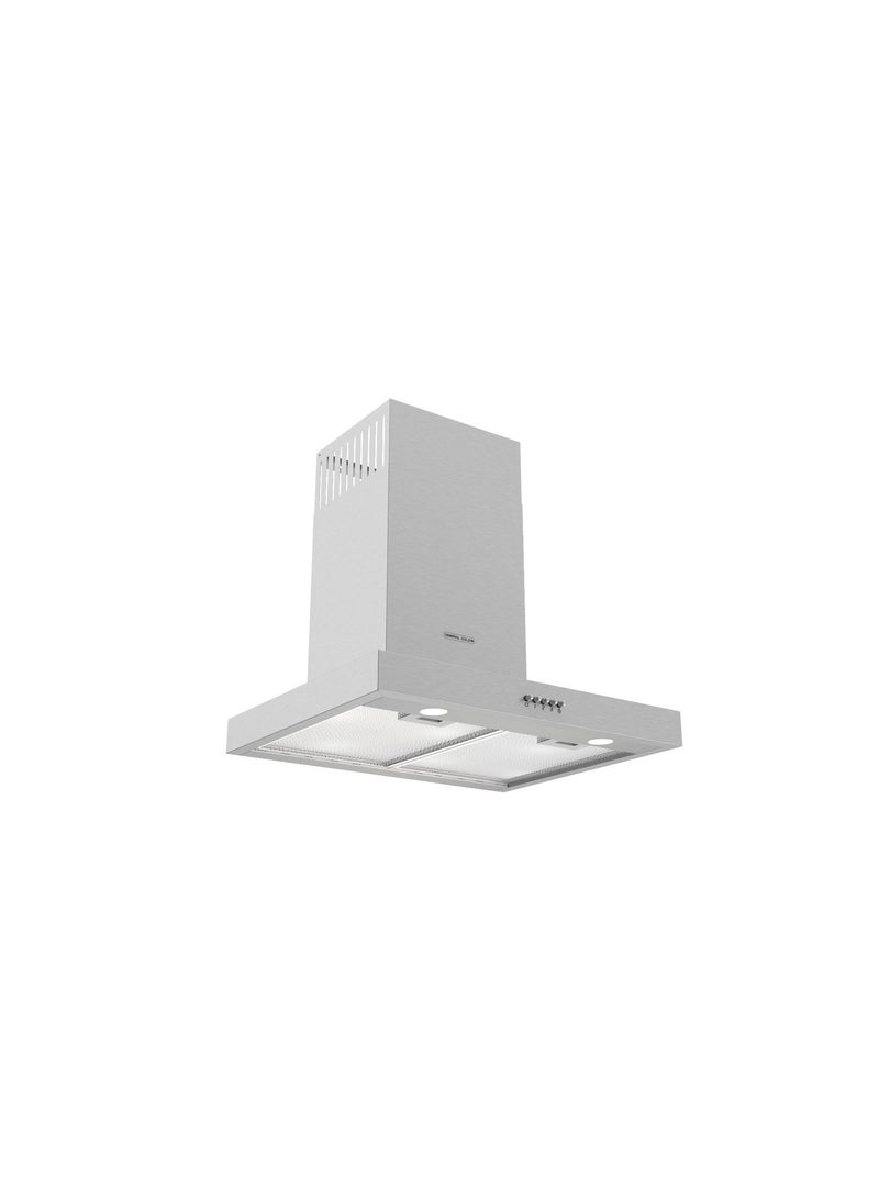 جنرال جولدن شفاط طبخ جنرال جولدين 60×45 سم، جداري، ستانلس ستيل، نوع T، فضي، 5 فلاتر، 3 سرعات، - Image 1