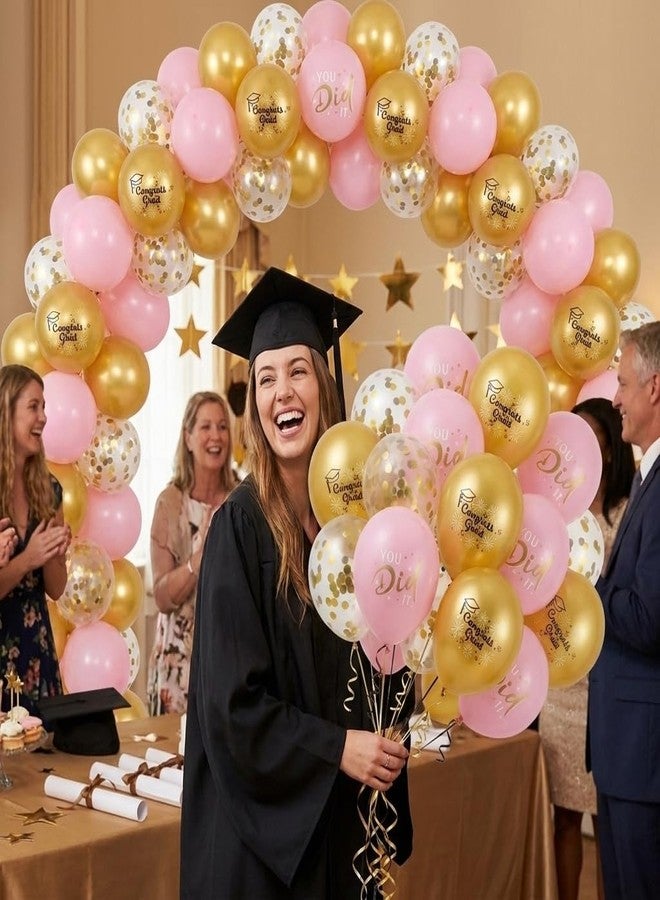 KALOR Pink and Gold Graduation Balloons 2026, 18 Pcs 12 Inches Graduation Party Latex Balloons Grad Balloons Decorations for Graduation Party Supplies - Image 4