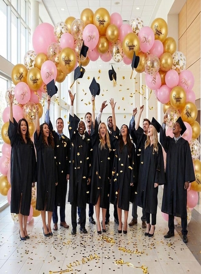 KALOR Pink and Gold Graduation Balloons 2026, 18 Pcs 12 Inches Graduation Party Latex Balloons Grad Balloons Decorations for Graduation Party Supplies - Image 3