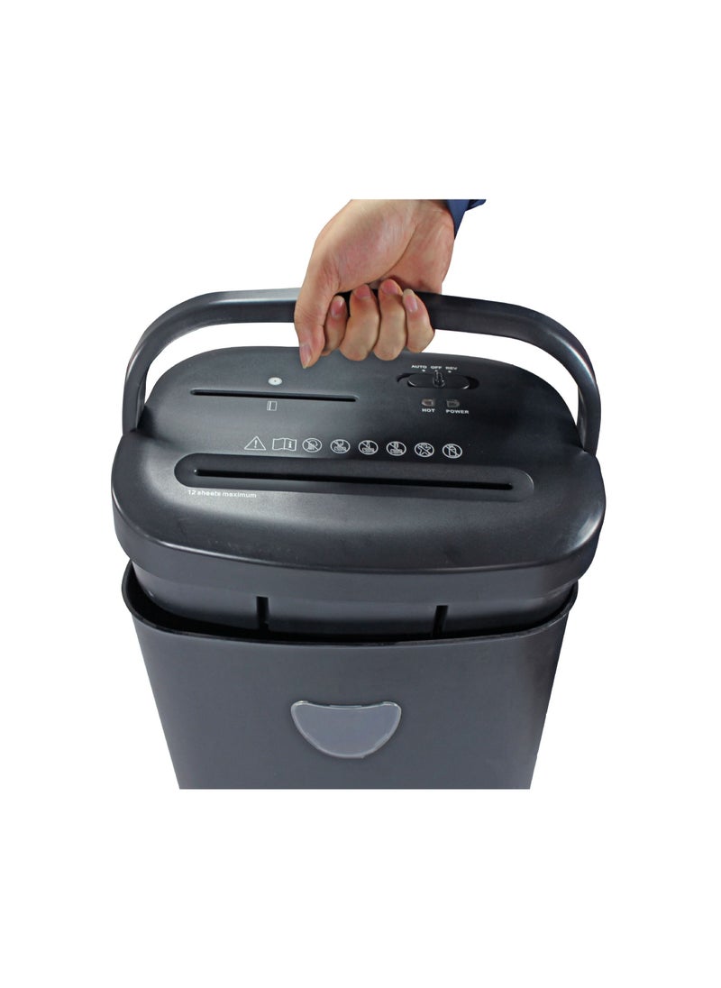 NANAO - Paper Shredder 12-Sheets Cross-Cut Shredder for Home Office Use with 25L Bin Capacity for Credit Card/CD Destroy - Image 1
