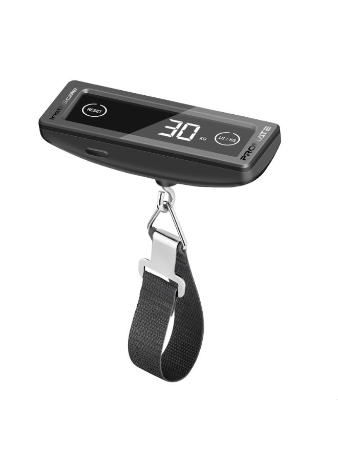 Promate Travel Luggage Scale with Touch Screen LCD, 40kg Max Capacity, Compact Digital Suitcase Weighing Scale, KG/LBS Units, Auto Hold Reading, Long Battery Life, Polypropylene Strap - Image 3