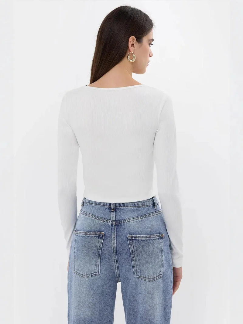 Hiccup White Ruched Top for Women | Best Price UAE