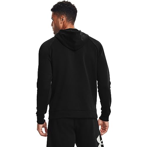 Under Armour Mens Rival Fleece Big Logo Hoodie , Black (001)/Onyx White , Small - Image 2
