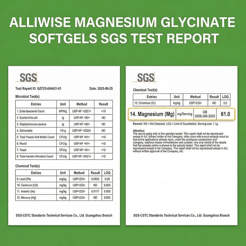 Alliwise Magnesium Glycinate 500mg Softgels Supplement - Small Easy to Swallow High Absorption Capsules for Support Legs & Night Sleep, Muscles & Bones - Calm - Image 3